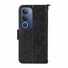 For vivo Y19s 4G Multi-card Slots Crossbody Cowhide Leather Phone Case(Black) - 3