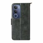 For vivo Y19s 4G Multi-card Slots Crossbody Cowhide Leather Phone Case(Green) - 3