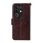 For vivo Y29 4G Global Multi-card Slots Crossbody Cowhide Leather Phone Case(Brown) - 3
