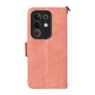 For vivo Y29 4G Global Multi-card Slots Crossbody Cowhide Leather Phone Case(Pink) - 3