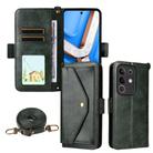 For vivo Y29 4G Global Multi-card Slots Crossbody Cowhide Leather Phone Case(Green) - 1