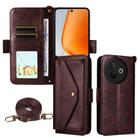 For vivo Y39 5G Global Multi-card Slots Crossbody Cowhide Leather Phone Case(Brown) - 1