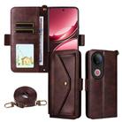 For vivo V50 5G Global / V50e Multi-card Slots Crossbody Cowhide Leather Phone Case(Brown) - 1