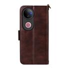 For vivo V50 5G Global / V50e Multi-card Slots Crossbody Cowhide Leather Phone Case(Brown) - 3