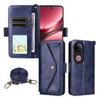 For vivo V50 5G Global / V50e Multi-card Slots Crossbody Cowhide Leather Phone Case(Blue) - 1