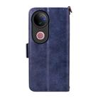 For vivo V50 5G Global / V50e Multi-card Slots Crossbody Cowhide Leather Phone Case(Blue) - 3