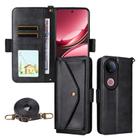 For vivo V50 5G Global / V50e Multi-card Slots Crossbody Cowhide Leather Phone Case(Black) - 1