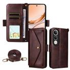 For vivo V50 Lite 5G Global Multi-card Slots Crossbody Cowhide Leather Phone Case(Brown) - 1