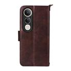 For vivo V50 Lite 5G Global Multi-card Slots Crossbody Cowhide Leather Phone Case(Brown) - 3