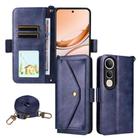 For vivo V50 Lite 5G Global Multi-card Slots Crossbody Cowhide Leather Phone Case(Blue) - 1