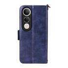 For vivo V50 Lite 5G Global Multi-card Slots Crossbody Cowhide Leather Phone Case(Blue) - 3
