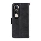 For vivo V50 Lite 5G Global Multi-card Slots Crossbody Cowhide Leather Phone Case(Black) - 3