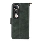 For vivo V50 Lite 5G Global Multi-card Slots Crossbody Cowhide Leather Phone Case(Green) - 3
