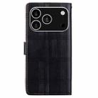 For iPhone 17 Pro Embossed Checkered Leather Phone Case(Black) - 3