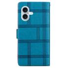 For iPhone 17 Embossed Checkered Leather Phone Case(Blue) - 3