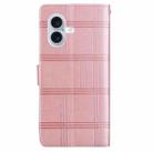 For iPhone 17 Embossed Checkered Leather Phone Case(Pink) - 3