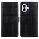 For iPhone 17 Embossed Checkered Leather Phone Case(Black) - 1