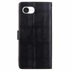 For iPhone 16e Embossed Checkered Leather Phone Case(Black) - 3
