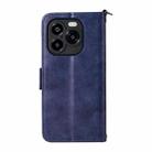 For Oukitel C65 Pro / C65 Multi-card Slots Crossbody Cowhide Leather Phone Case(Blue) - 3