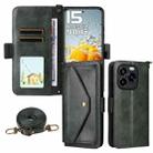 For Oukitel C65 Pro / C65 Multi-card Slots Crossbody Cowhide Leather Phone Case(Green) - 1