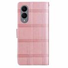 For Samsung Galaxy S25 Edge 5G Embossed Checkered Leather Phone Case(Pink) - 3