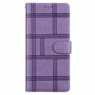 For Samsung Galaxy S24+ 5G Embossed Checkered Leather Phone Case(Purple) - 2