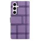 For Samsung Galaxy S24+ 5G Embossed Checkered Leather Phone Case(Purple) - 3