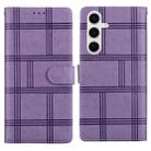 For Samsung Galaxy S23 5G Embossed Checkered Leather Phone Case(Purple) - 1