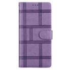 For Samsung Galaxy S23 5G Embossed Checkered Leather Phone Case(Purple) - 2