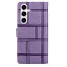 For Samsung Galaxy S23 5G Embossed Checkered Leather Phone Case(Purple) - 3