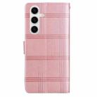 For Samsung Galaxy S23 5G Embossed Checkered Leather Phone Case(Pink) - 3