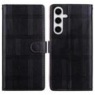 For Samsung Galaxy S23 5G Embossed Checkered Leather Phone Case(Black) - 1