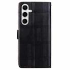 For Samsung Galaxy S23 5G Embossed Checkered Leather Phone Case(Black) - 3