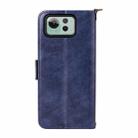 For Asus Zenfone 12 Ultra Multi-card Slots Crossbody Cowhide Leather Phone Case(Blue) - 3
