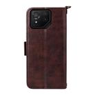 For Asus ROG Phone 8 / 8 Pro Multi-card Slots Crossbody Cowhide Leather Phone Case(Brown) - 3