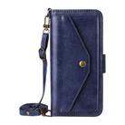 For Asus ROG Phone 8 / 8 Pro Multi-card Slots Crossbody Cowhide Leather Phone Case(Blue) - 2