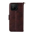 For Asus ROG Phone 9 / 9 Pro Multi-card Slots Crossbody Cowhide Leather Phone Case(Brown) - 3