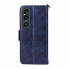 For Sony Xperia 1 VI Multi-card Slots Crossbody Cowhide Leather Phone Case(Blue) - 3