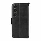 For Sony Xperia 1 VI Multi-card Slots Crossbody Cowhide Leather Phone Case(Black) - 3