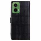 For Motorola Moto G35 Embossed Checkered Leather Phone Case(Black) - 3