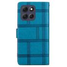 For Motorola Moto G56 5G Embossed Checkered Leather Phone Case(Blue) - 3