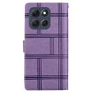 For Motorola Moto G56 5G Embossed Checkered Leather Phone Case(Purple) - 3
