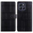For Motorola Moto G86 5G Embossed Checkered Leather Phone Case(Black) - 1