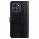 For Motorola Moto G86 5G Embossed Checkered Leather Phone Case(Black) - 3