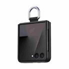 For Samsung Galaxy Flip7 5G Ultra Thin Silk Belt Ring Skin Feel Phone Case(Black) - 1