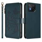 For ASUS ROG Phone 8 / 8 Pro Butterfly Love Flower Multi-card Zipper Wallet Leather Phone Case(Dark Green) - 2