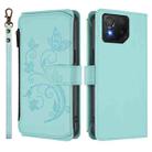 For ASUS ROG Phone 8 / 8 Pro Butterfly Love Flower Multi-card Zipper Wallet Leather Phone Case(Mint Green) - 2