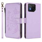 For ASUS ROG Phone 8 / 8 Pro Butterfly Love Flower Multi-card Zipper Wallet Leather Phone Case(Light Purple) - 2