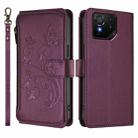 For ASUS ROG Phone 9 / 9 Pro Butterfly Love Flower Multi-card Zipper Wallet Leather Phone Case(Dark Purple) - 2