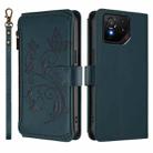 For ASUS ROG Phone 9 / 9 Pro Butterfly Love Flower Multi-card Zipper Wallet Leather Phone Case(Dark Green) - 2